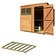 Unbranded 8x6 Pent shiplap shed with base
