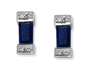 Unbranded 9 Carat White Gold Sapphire and Diamond Earrings 045439