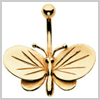 9 Ct Gold Butterfly Navel Bar