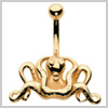 9 Ct Gold Octopus Navel Bar