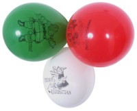 9 Inch Christmas Balloons Pk 10
