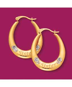 9ct 2 Coloured Gold Sister; Creole Earrings.