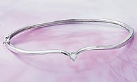 9ct. White Gold &frac14;ct. Solitaire Diamond Wishbone Bangle