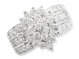 `This is a sensational ring offering stunning value for money. The shoulders each have three bands o