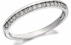 Plenty of diamonds for this 2mm wide wedding band, one edge is plain 9ct white gold, the other dotted with diamonds (15pts total diamond weight). Matching fitted engagement ring 045255. From The Bridal Suite - exclusive to F.Hinds.