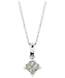 Guaranted diamond weight 15 points. Curb chain length 46cm/18in. Glamour collection. Gift boxed.