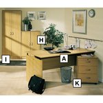 (A)Desk- (K)3 Drawer Pedestal and (H&I)2xCubpoard Bundle Deal!