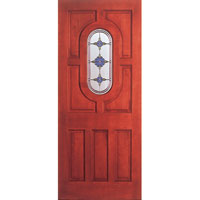 Stained hardwood external dowelled door with leade