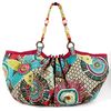 You`ll love the bright Accessorize print on this shoulder bag with beaded handles. Wipe clean. Outer