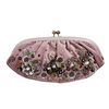 Beautifully embellished velvet clutch with clasp fastening. Other materials. 13H x 27W cm (5 x 10 in
