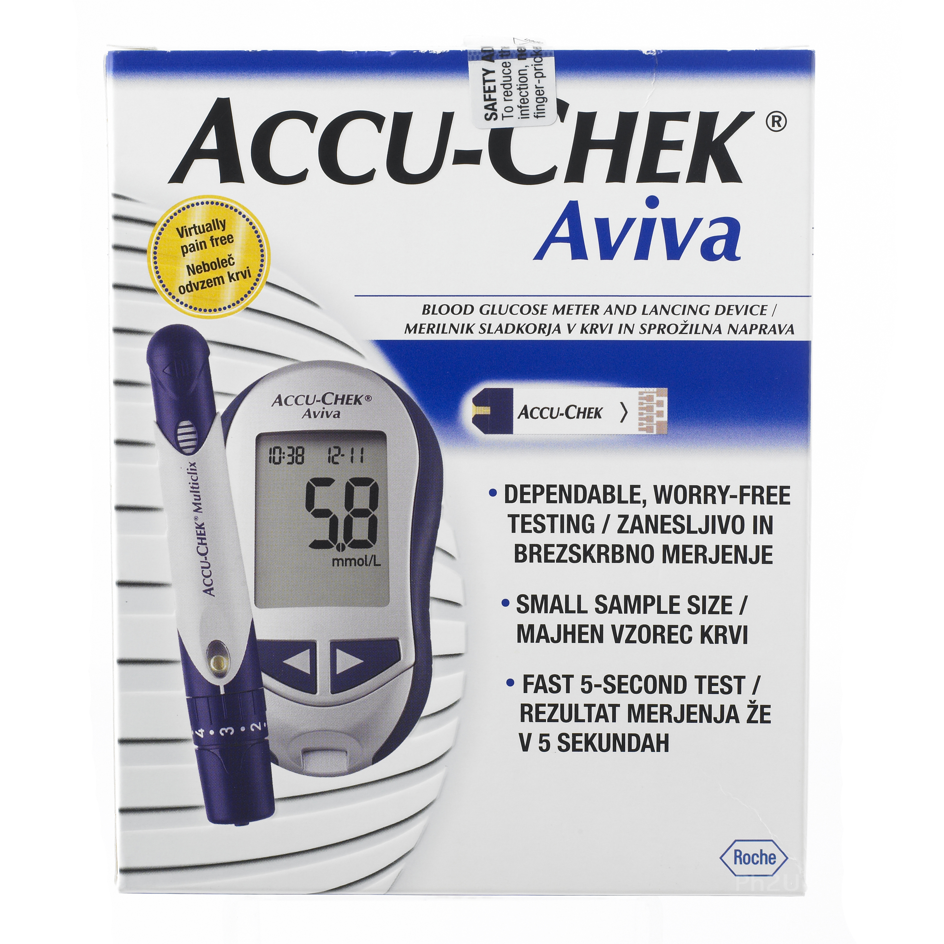 Accu-Chek Aviva Blood Glucose Meter is designed and approved for testing fresh capillary whole blood