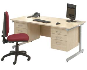 Unbranded Achilles double pedestal desk