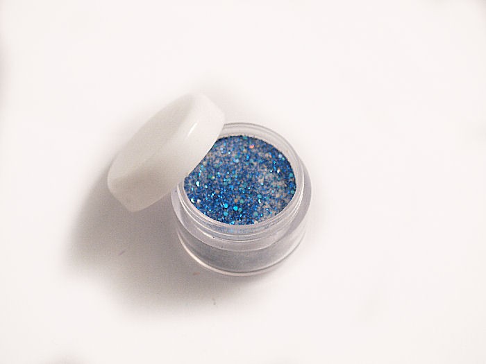 Acrylic Powder with flakes of Blue Glitter