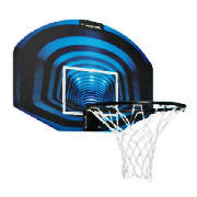 Basketball backboard, ring and net set with 46cm ring. Suitable for indoor use. Fixings included.