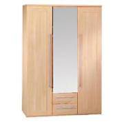This light oak effect 3 door 2 drawer wardrobe is from the Adelaide range with its simple walnut,