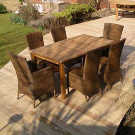 Adonis 1.5m table and 4 Avery Chairs 2 Armchairs