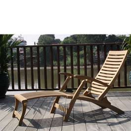 The adonis lifestyle teak garden steamer lounger has a unique retractable footrest which slides in