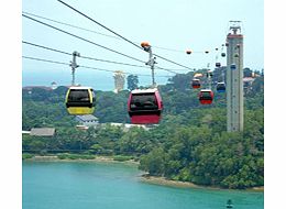 Take a scenic cable car ride to Singapores idyllic island resort of Sentosa.