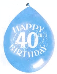 Age 40 latex balloon - assorted colours
