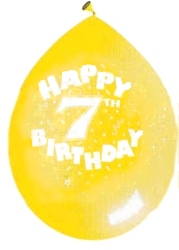 Age 7 latex balloon - assorted colours