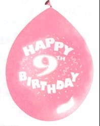 Age 9 latex balloon - assorted colours