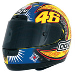 Minichamps has announced a 1/8 replica of Valentino Rossi`s helmet which he wore during the 2002 Mot