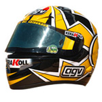 Minichamps has announced a 1/8 replica of Valentino Rossi`s helmet which he wore at the Laguna Seca 