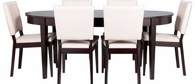 Unbranded Akari Dining Table and 6 Leather Effect Chairs
