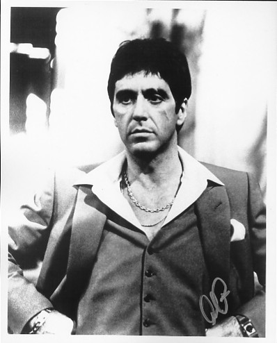 Black and white photograph signed by Al Pacino in silver pen. Certificate Of Authenticity no