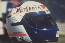 Alain Prost Race Helmet Signed Photo