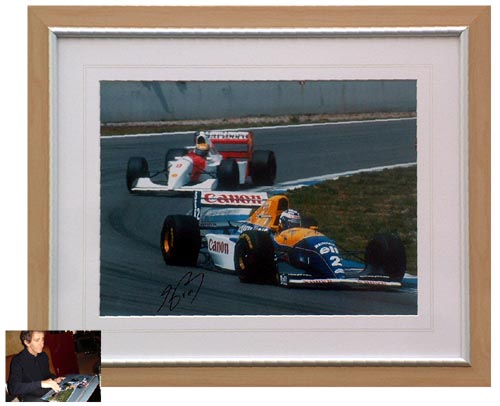 Unbranded Alain Prost signed and framed photo presentation