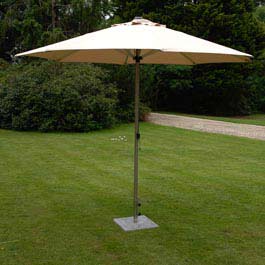 The Alexander Rose  Aluminium 3m dia Parasol is available in Natural. The pole is 48mm in diameter