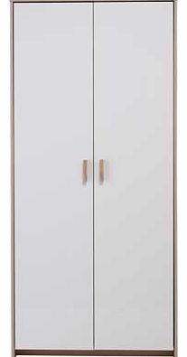 Part of the Alicia range. this two door wardrobe in white with an oak effect will bring a touch of class to your bedroom. With white high gloss fronts and wooden handles. this smart wardrobe is attractive as well as practical. Part of the Alicia coll