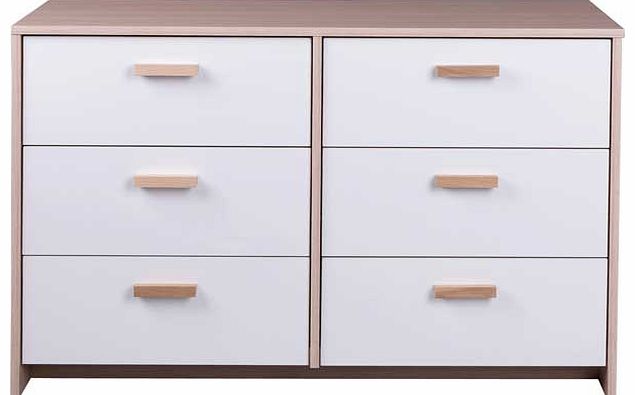 Unbranded Alicia 3 3 Drawer Chest - Oak Effect and White
