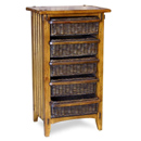 Alicia furniture rattan and wood 5 draw chest