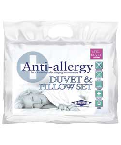 Set contains 10.5 tog duvet and 2 pillows.An anti-allergy range that promotes a healthier sleeping e
