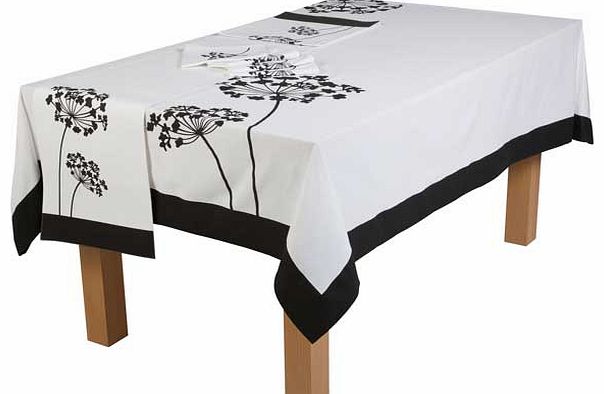 With its elegant black and white design. the Allium textile table set would enhance any dinner table. The combination of simplicity and sophistication will instantly add a contemporary feel to your home. and the 100% cotton design is perfect for your