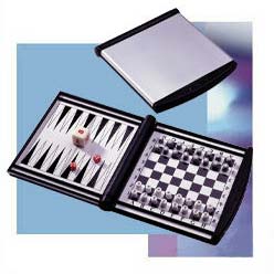 Aluminium Backgammon and Chess Set