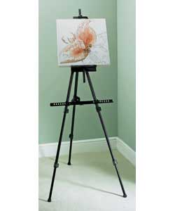 Durable lightweight aluminium easel, capable of holding large and small canvases. Contains swing out