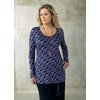 Stretch jersey. With detachable self tie. Washable. 96 Viscose, 4 Elastane.
