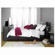 Unbranded Amarey Faux Leather Double TV Bed, Brown