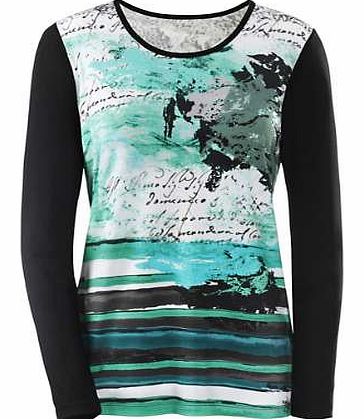 Casual print detailed top with a lovely, imaginative design on the front. With a stylish rounded neckline and plain, long sleeves. Ambria Top Features: Casual style Long sleeves Delicate wash max. 30C 95% Viscose, 5% Elastane Length approx. 66 cm (2