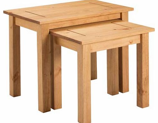 This Amersham Solid Pine Nest of 2 Tables will provide you with extra table space when you need it. without taking up too much floor space. Finished with a gorgeous light wax. these tables will bring a modern feel to your home. Part of the Amersham c
