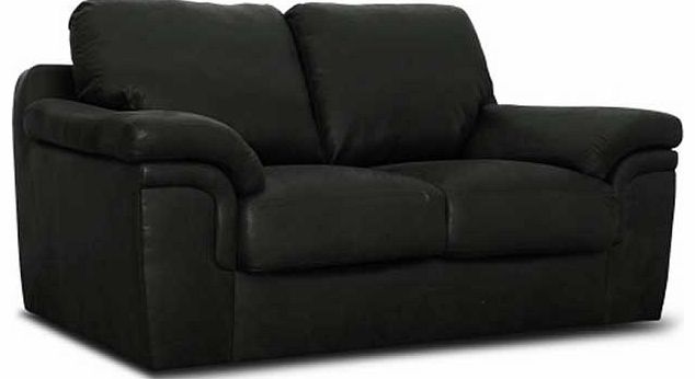 Amy Regular Leather Effect Fabric Sofa - Black