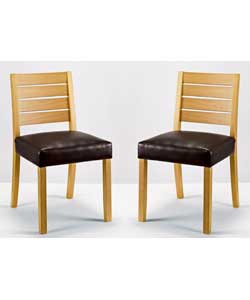 Size (W)45.5, (D)48, (H)80cm.Solid wood frame upholstered with a brown leather effect seat.Weight 14