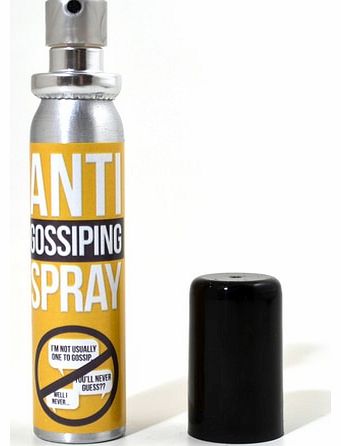 Anti-Gossiping Mouth Spray The Anti-Gossiping Mouth Spray is a fun novelty spearmint flavoured breath freshening spray. It makes the perfect gag gift for those who love to gossip! Ok, so it wont actually put a stop to them spreading gossip, but it wi