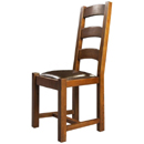 Antibes dark oak leather seat provence chair