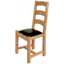 Antibes light oak leather seat provence chair