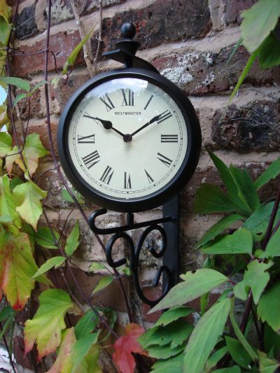 Unbranded Antique Black Clock/Thermometer