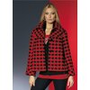 Beautiful houndstooth jacket. Three large APART buttons down the front. Generous collar and side sea